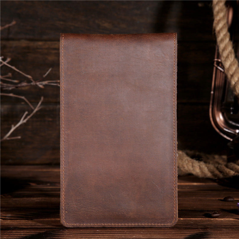 Men's Long Mobile Phone Bag Money Bag Head Layer Cowhide Crazy Ma Card Bag Wallet Card Clip Big Clip Thin