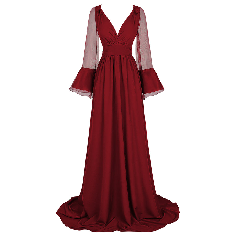 Renaissance And Medieval European Court-style Trailing Dress