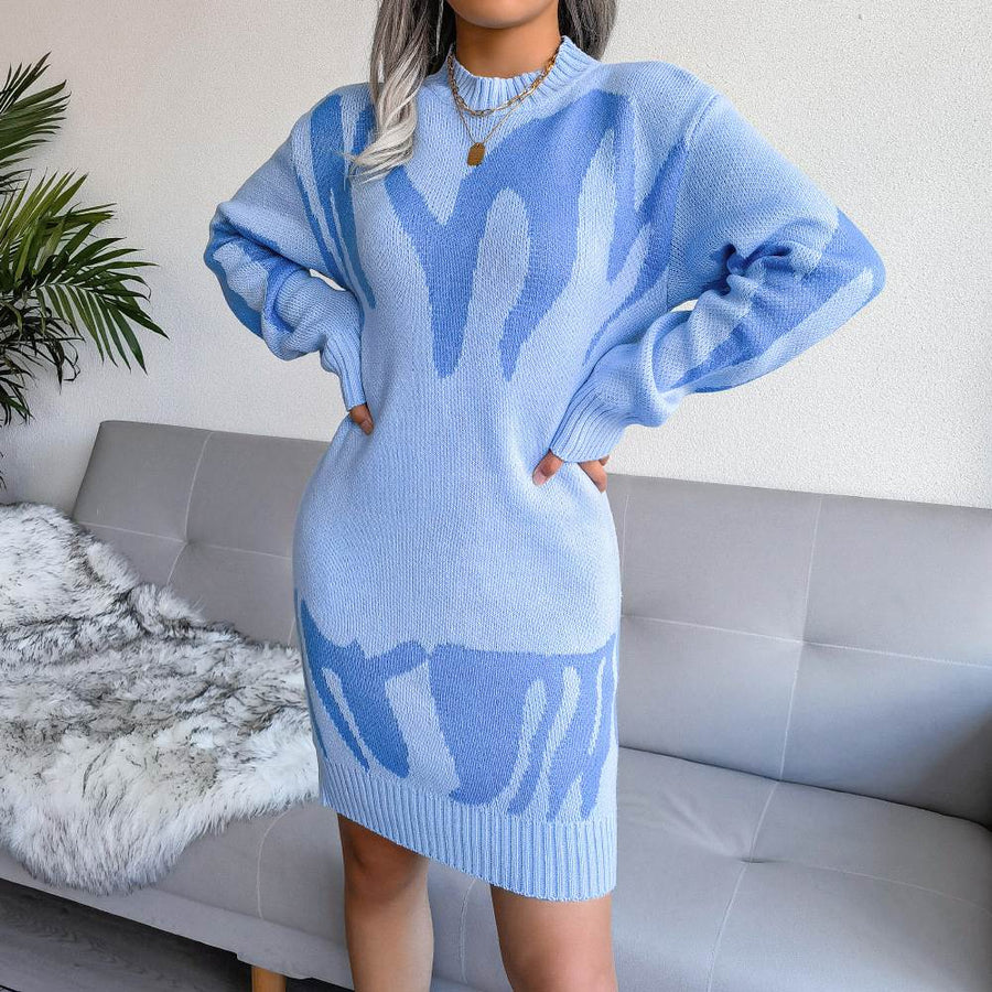 Winter Knit Dress Female Sweaters Long Sleeve