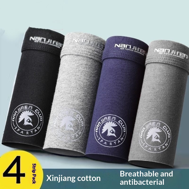 Pack Of 4 Mens Comfortable Breathable Cotton Boxer Briefs With Prints