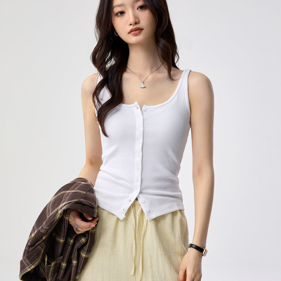 Designer-style Slim-fit Versatile Sleeveless Topperfect For Layering Or Wearing On Its Own