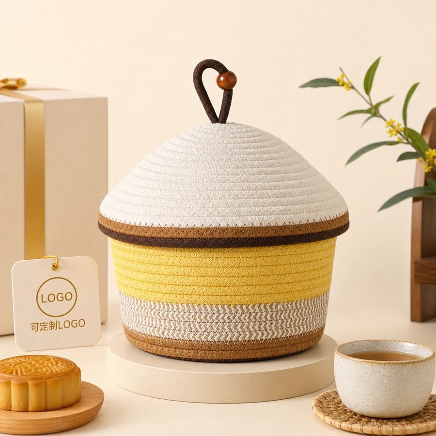 Festival Style Cotton Rope Storage Basket