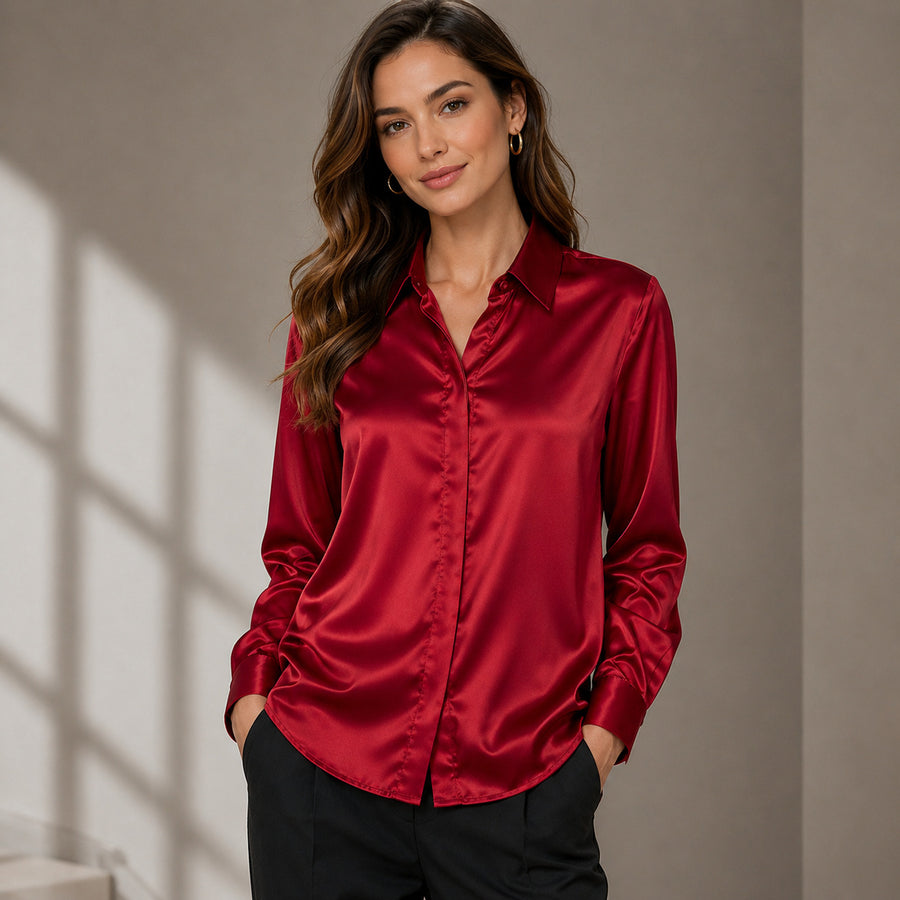 European And American-style Casual Solid-color Long-sleeved