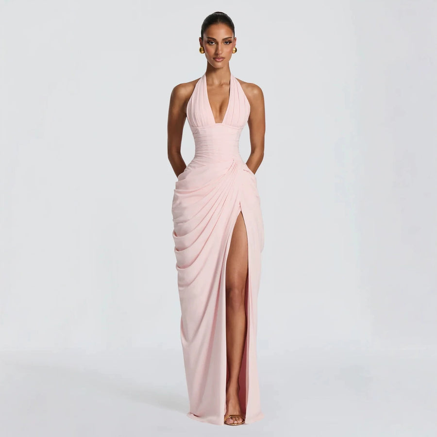 Womens Slit Mermaid Evening Gown Long Dress