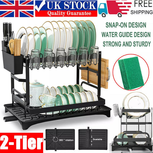 2tier keuken gootsteen vaat drainer rek drip