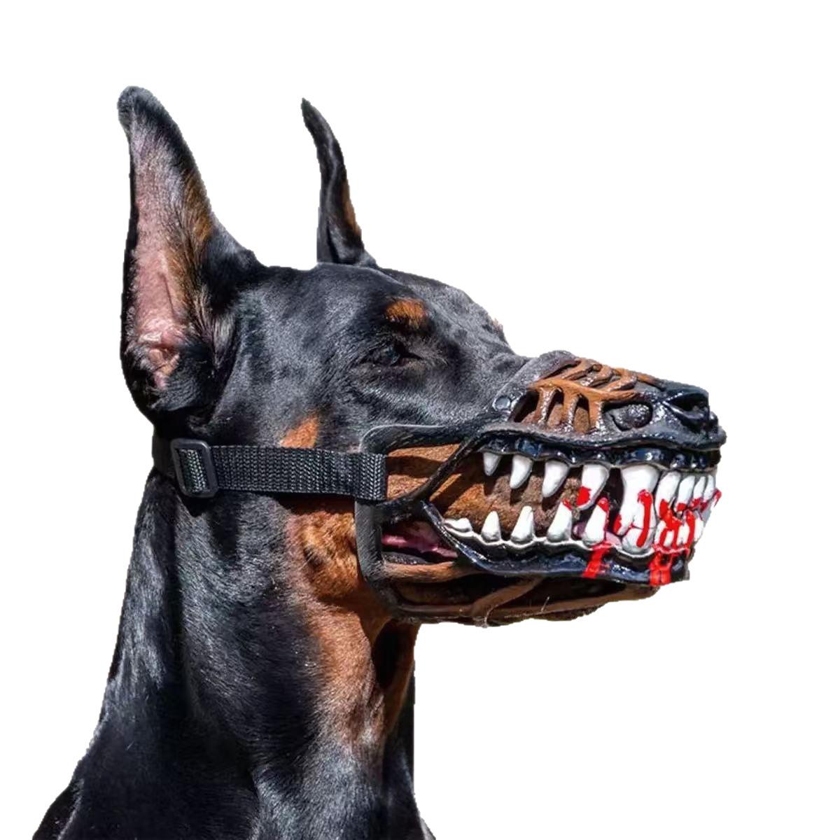 Scary Animal Muzzle Bloody Fangs Latex Headgear Halloween Haunted House Escape Room Prank Prop