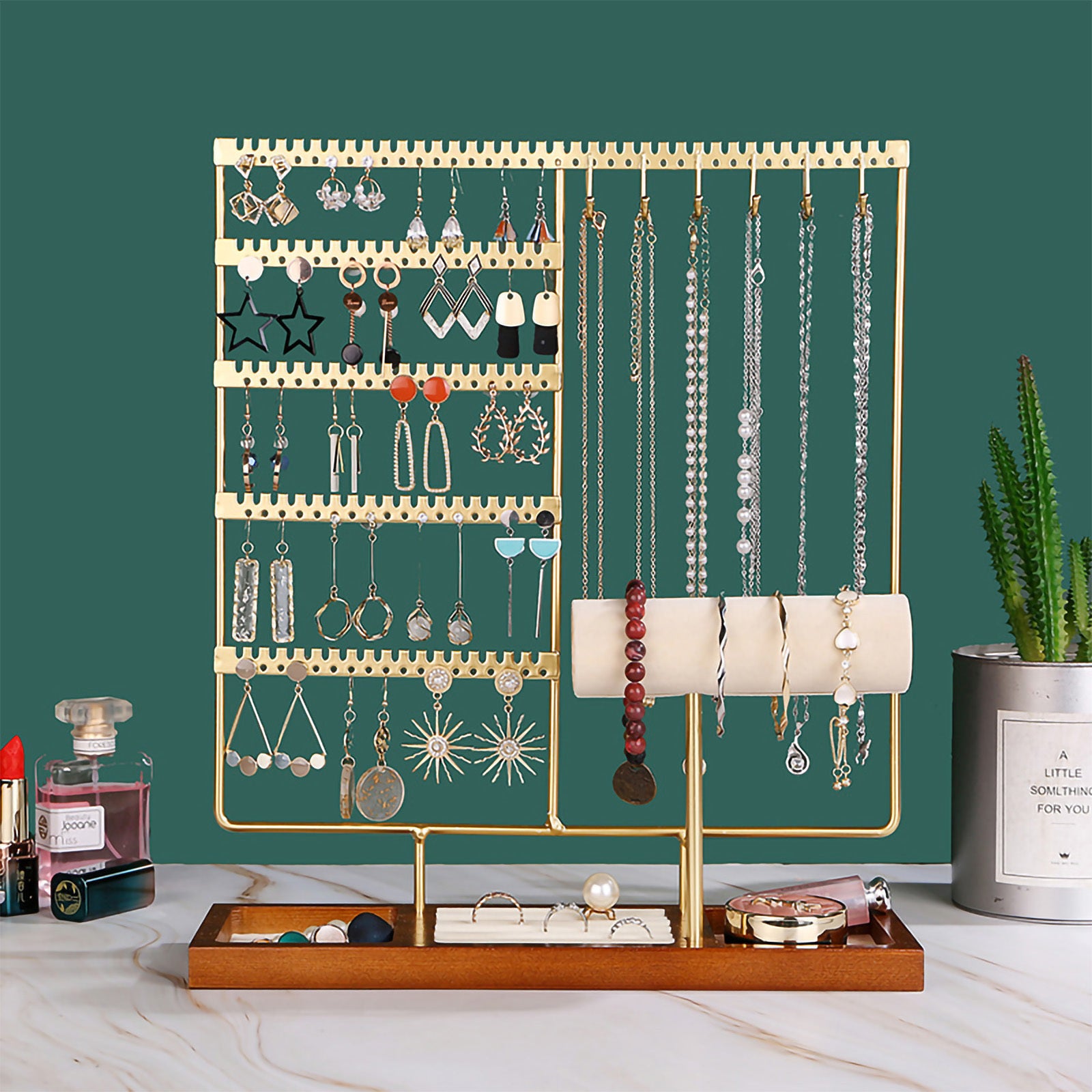 5 laags sieradenorganizer houten voet