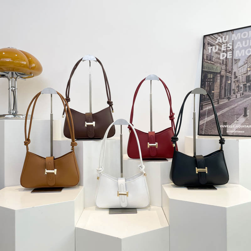 Womens Minimalist Textured-design Single-shoulder Crossbody