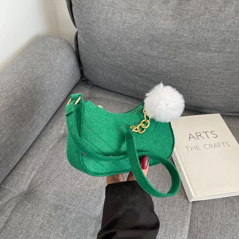 Vintage Felt Crossbody Bag Shoulder for Women