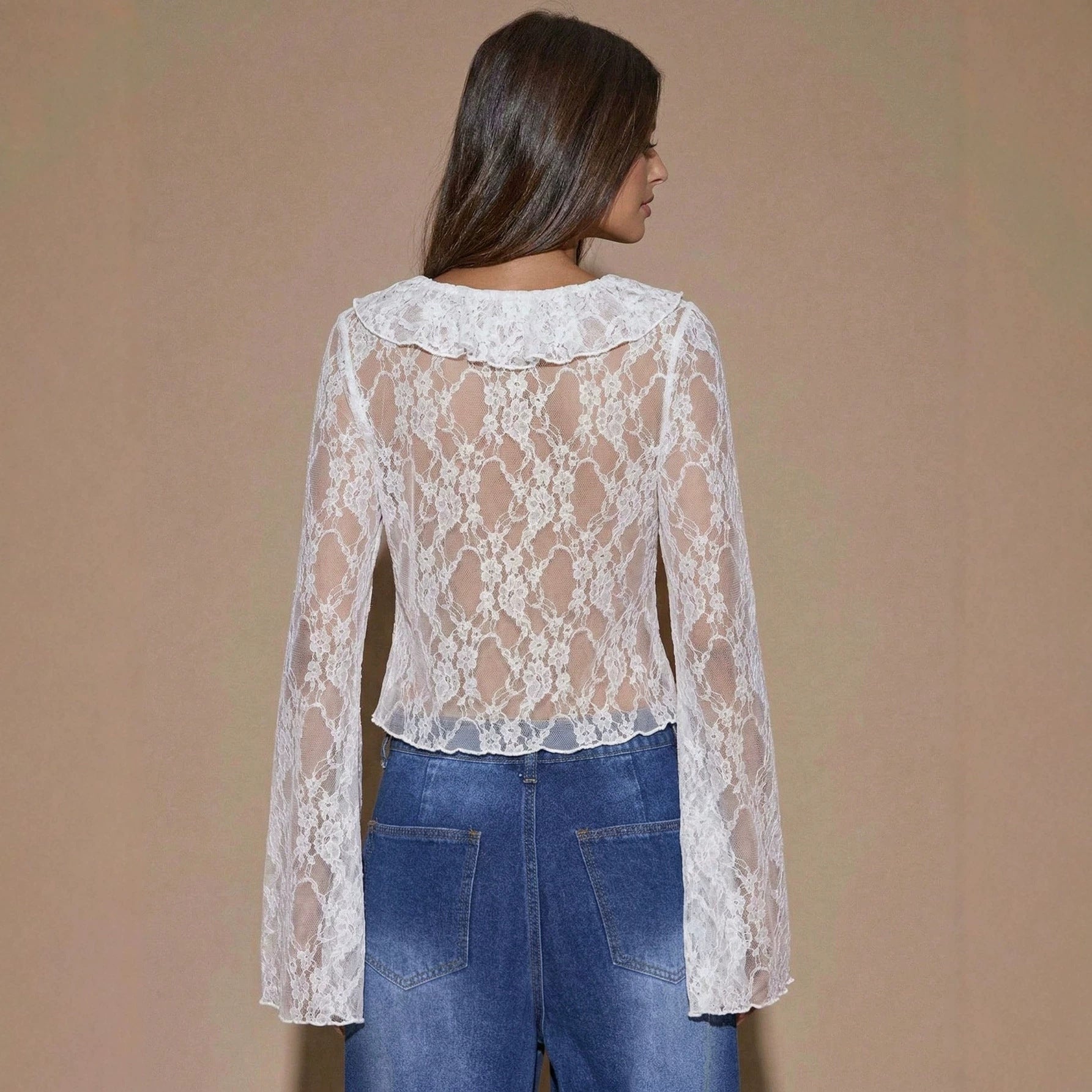 Autumn New Arrival Designer V-Neck Lace Top