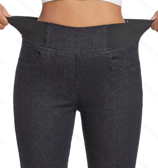 Fleece Padded Jeans Women's Slim Fit All-matching Skinny Pants