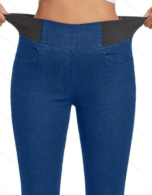 Fleece Padded Jeans Women's Slim Fit All-matching Skinny Pants