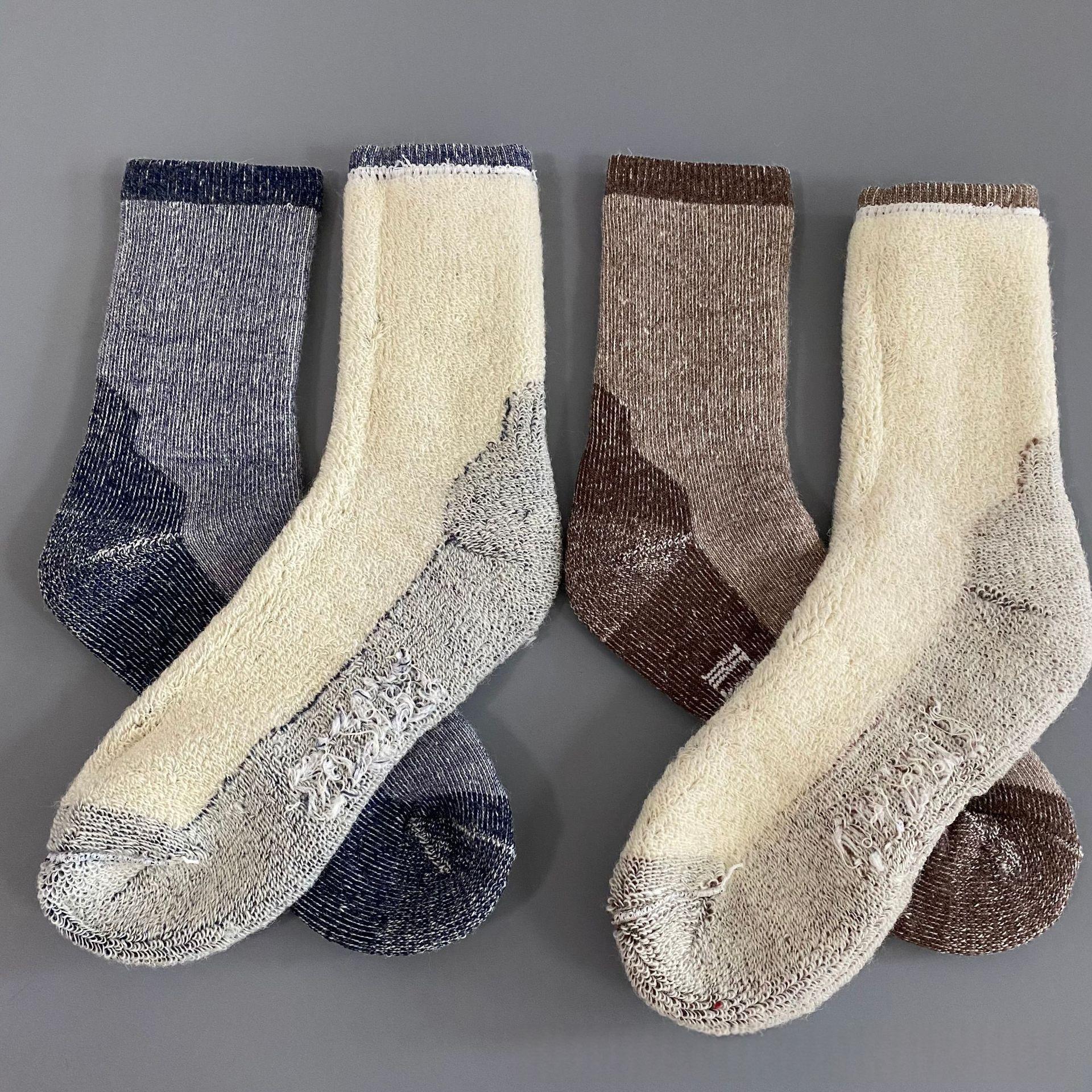 Wool Outdoor Hiking And Mountaineering Thickened Warm Ski Socks For Fall And Winter