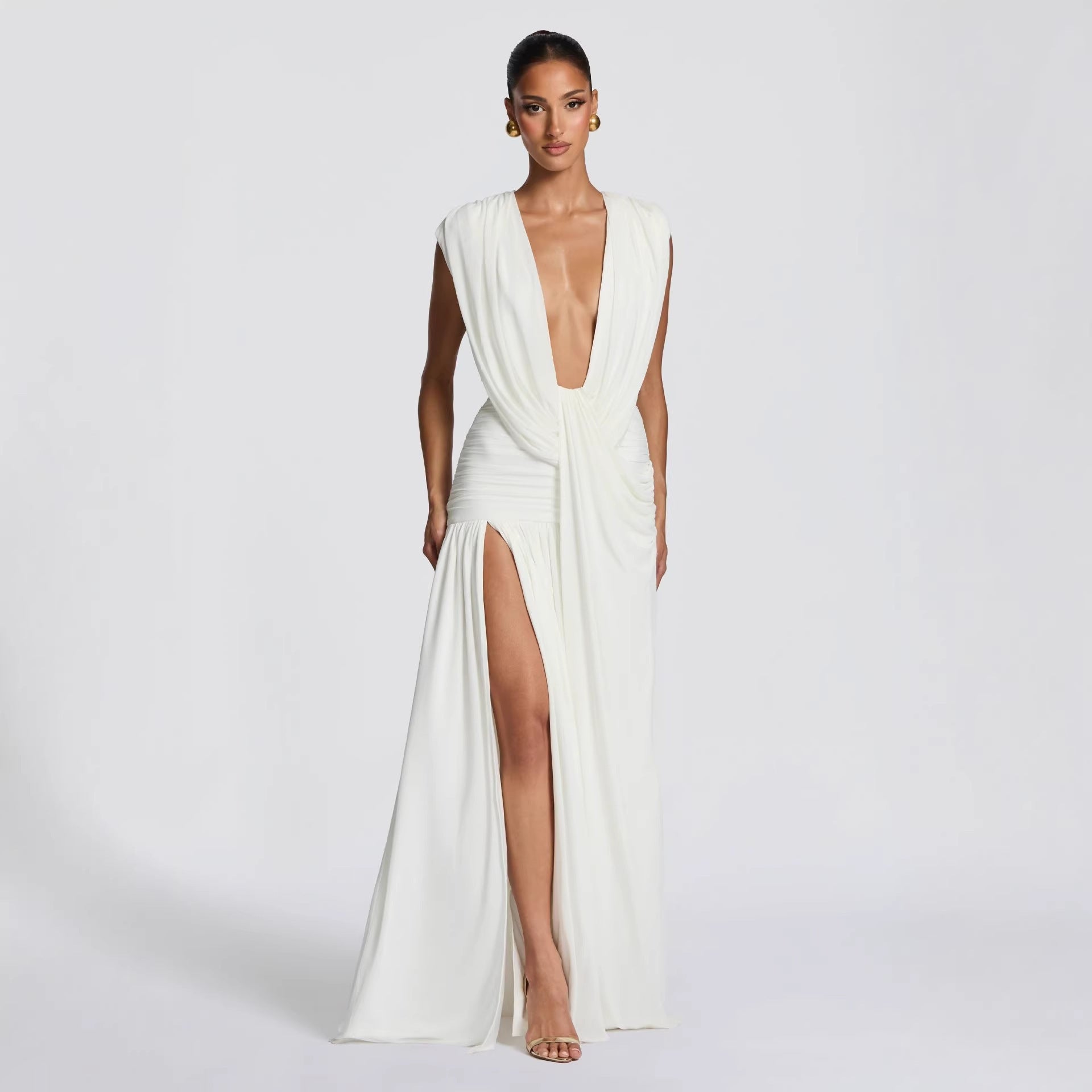 Irregular Draped Pleat Dress For Women