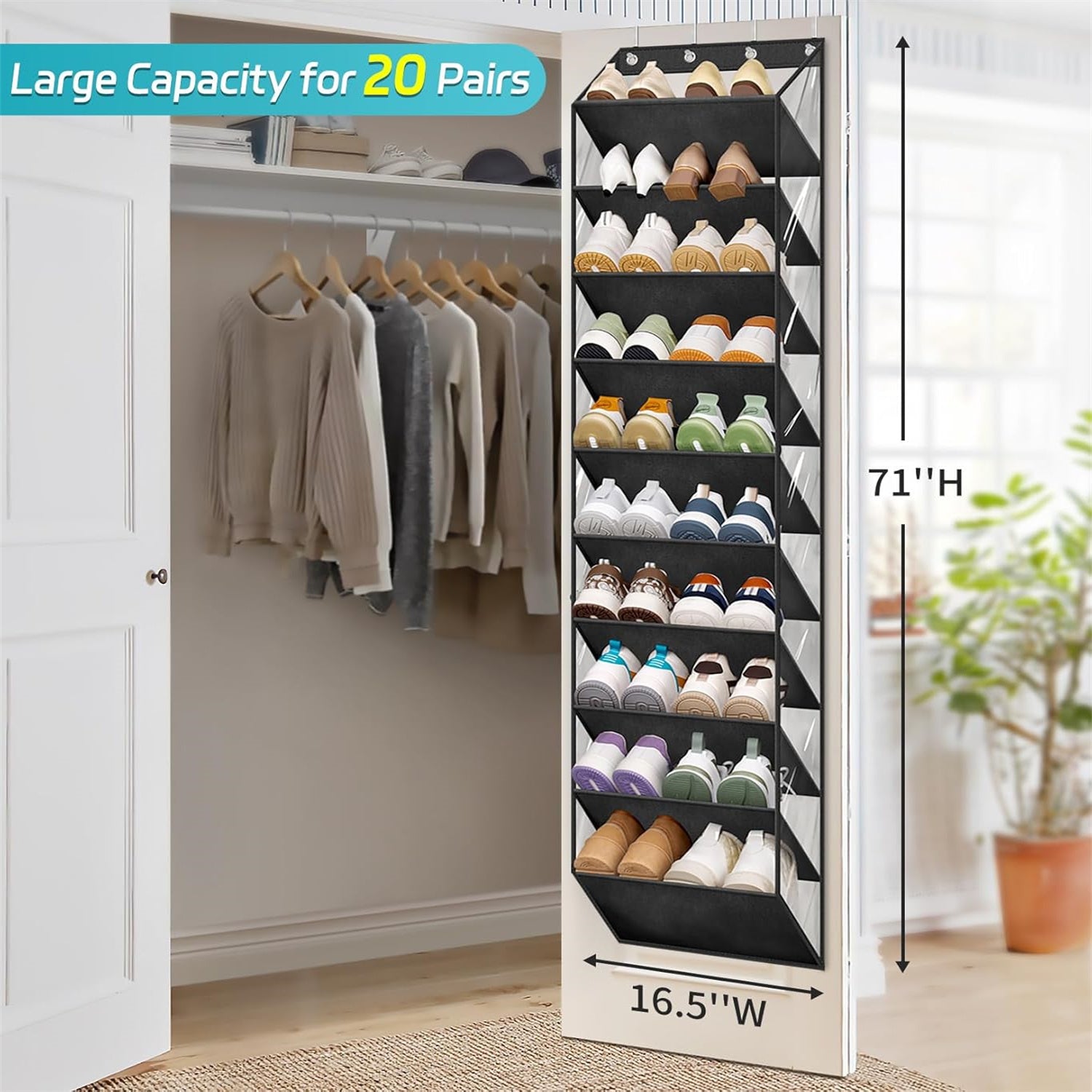 Schoenen organizer 10 vak deur ruimte
