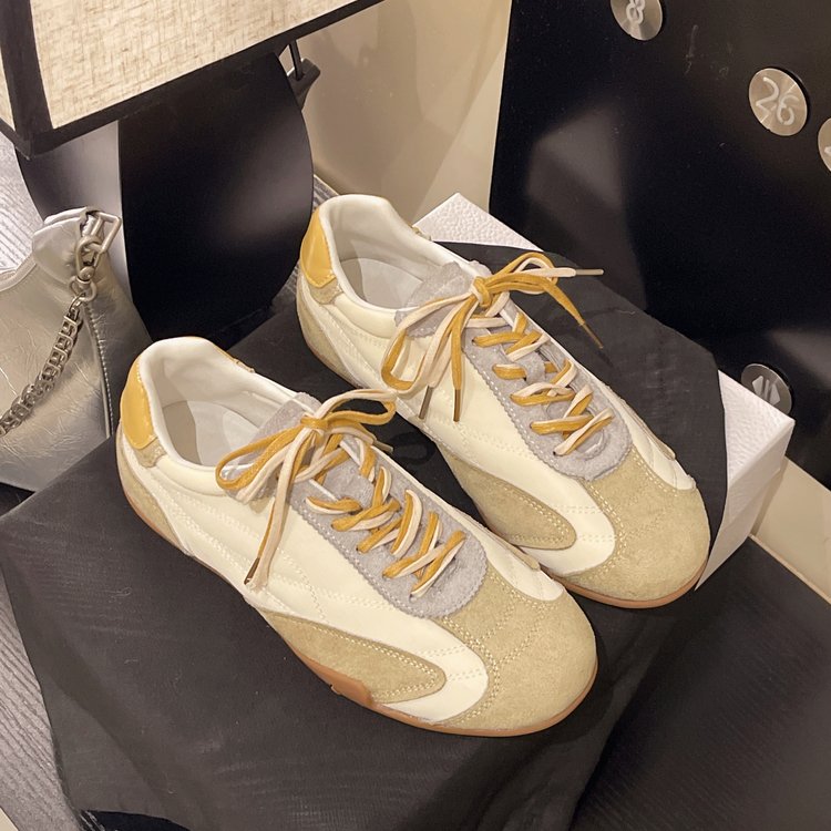 Women Retro German Trainer Shoes Summer Color Block Versatile