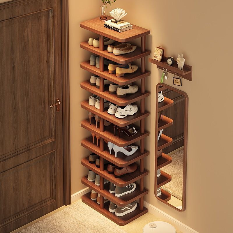 Simple Multi Tiered Wooden Shoe Rack For Home