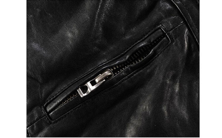 Men's Leather Leather Slim-fit Motorcycle Goatskin Jacket Cowhide