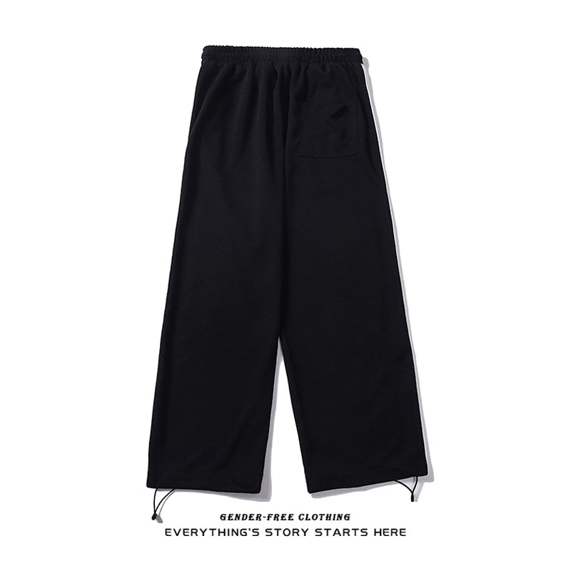 Printed Trousers With Drawstring Trousers For Men And Women Loose Straight-Waist