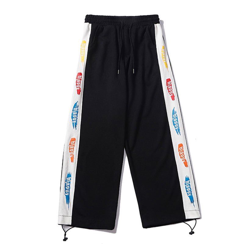Printed Trousers With Drawstring Trousers For Men And Women Loose Straight-Waist