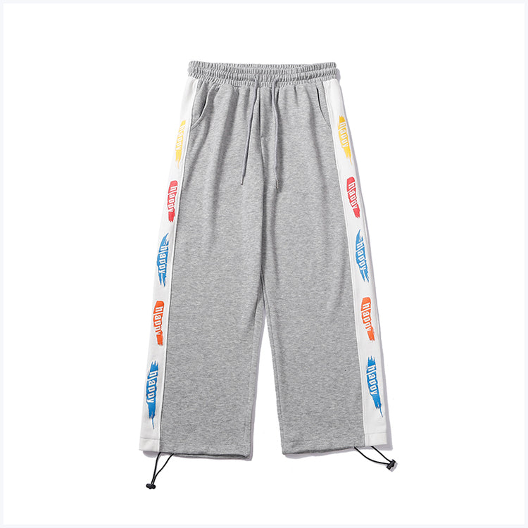 Printed Trousers With Drawstring Trousers For Men And Women Loose Straight-Waist