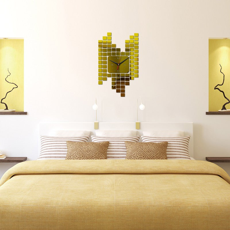 Mosaic Wall Sticker Clock Wall Decoration Digital Clock
