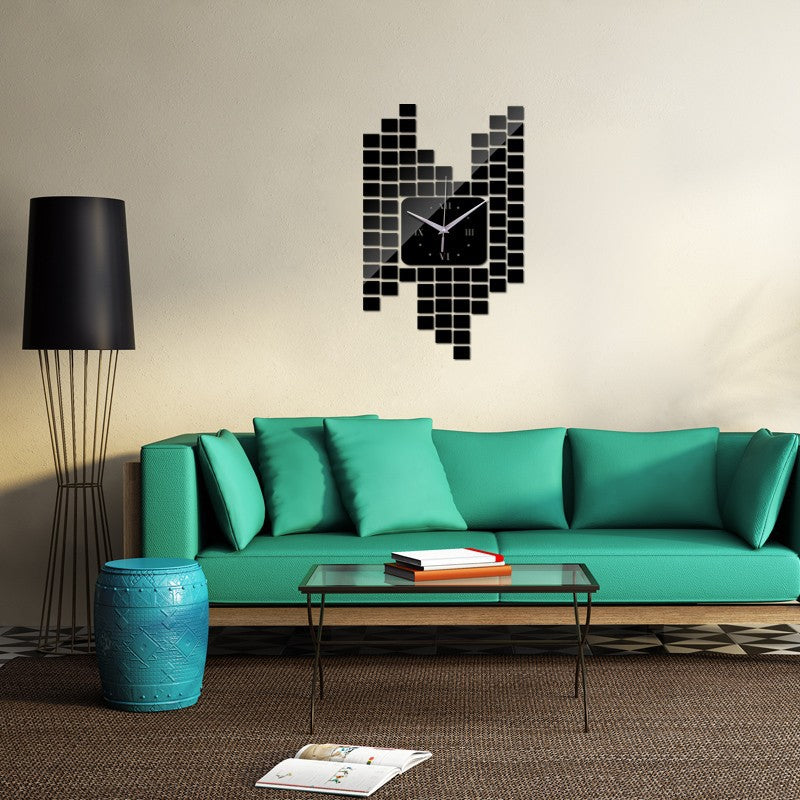 Mosaic Wall Sticker Clock Wall Decoration Digital Clock