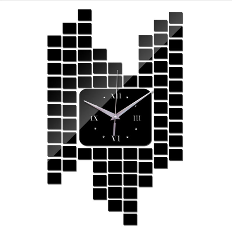 Mosaic Wall Sticker Clock Wall Decoration Digital Clock