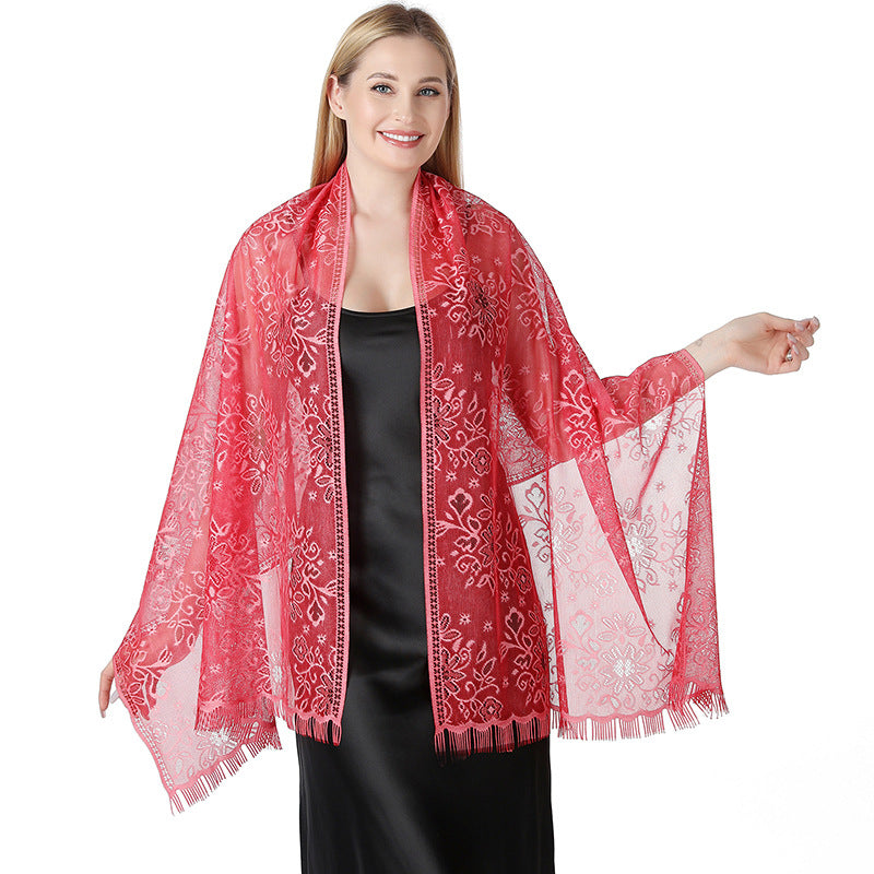 Tie-dye Floral Lace Scarf Shawl