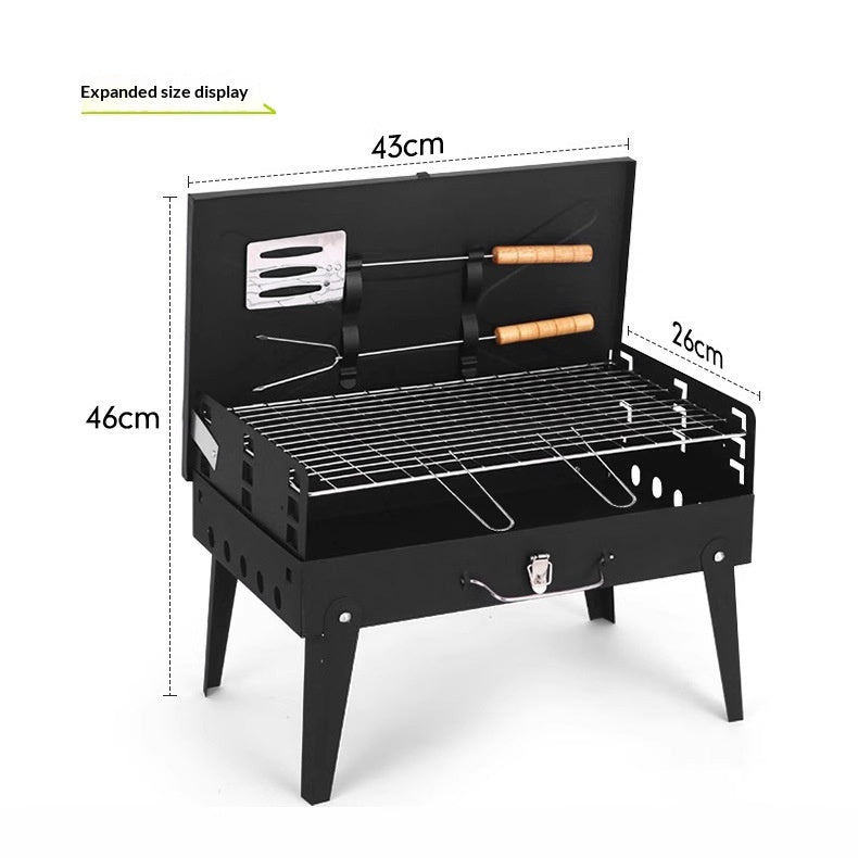 Buiten opvouwbaar barbecue grill ingebouwd