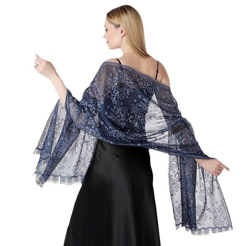 Tie-dye Floral Lace Scarf Shawl