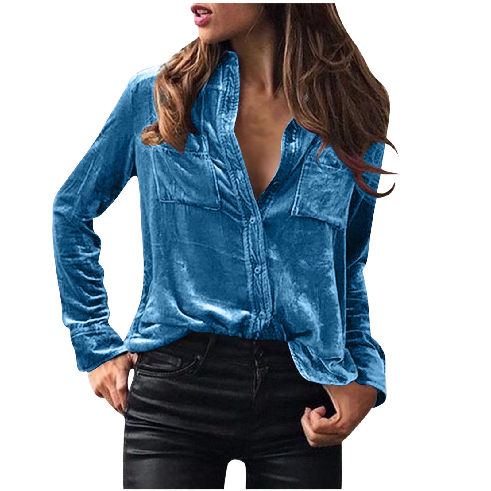 Elegant Long-sleeve Single-breasted Blouse For Women
