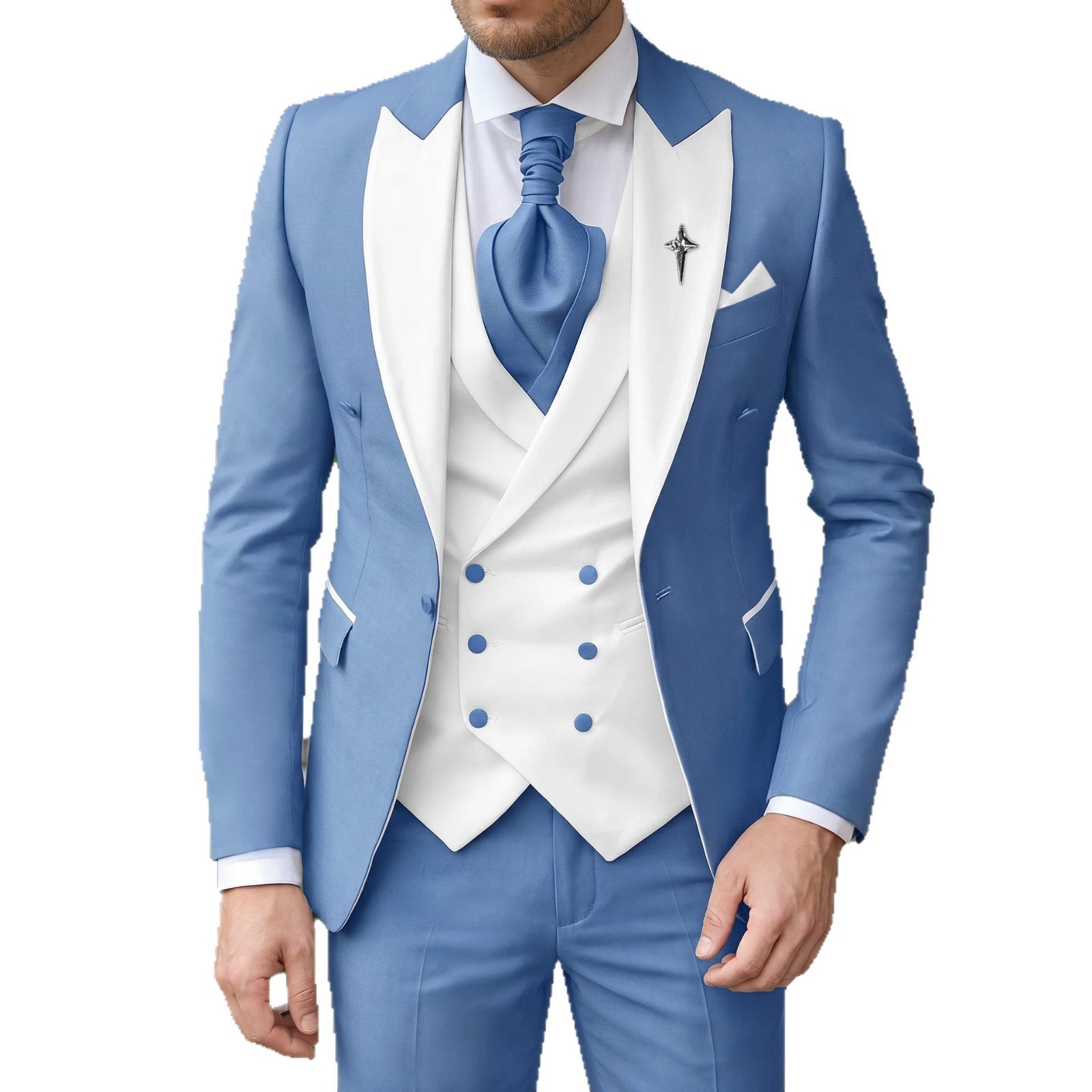 European And American Three Piece Suit Waistcoat Trousers Business Style