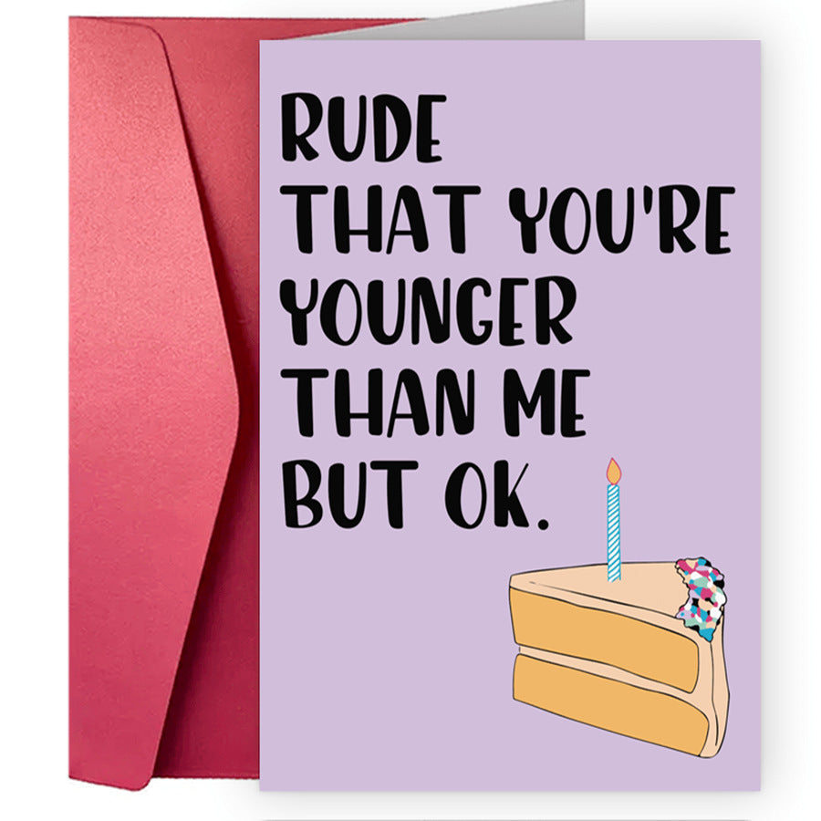 Birthday Greeting Card Funny Text Cartoon
