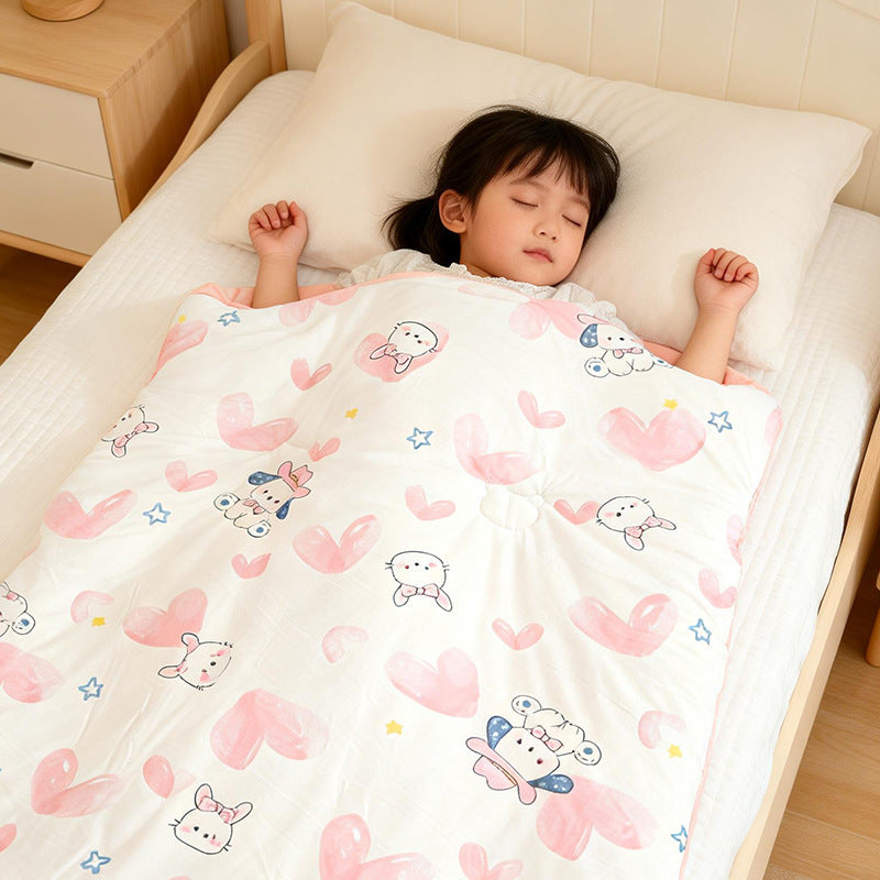 Children'S Sleeping Bag Soft Cotton Quilt For Elementary