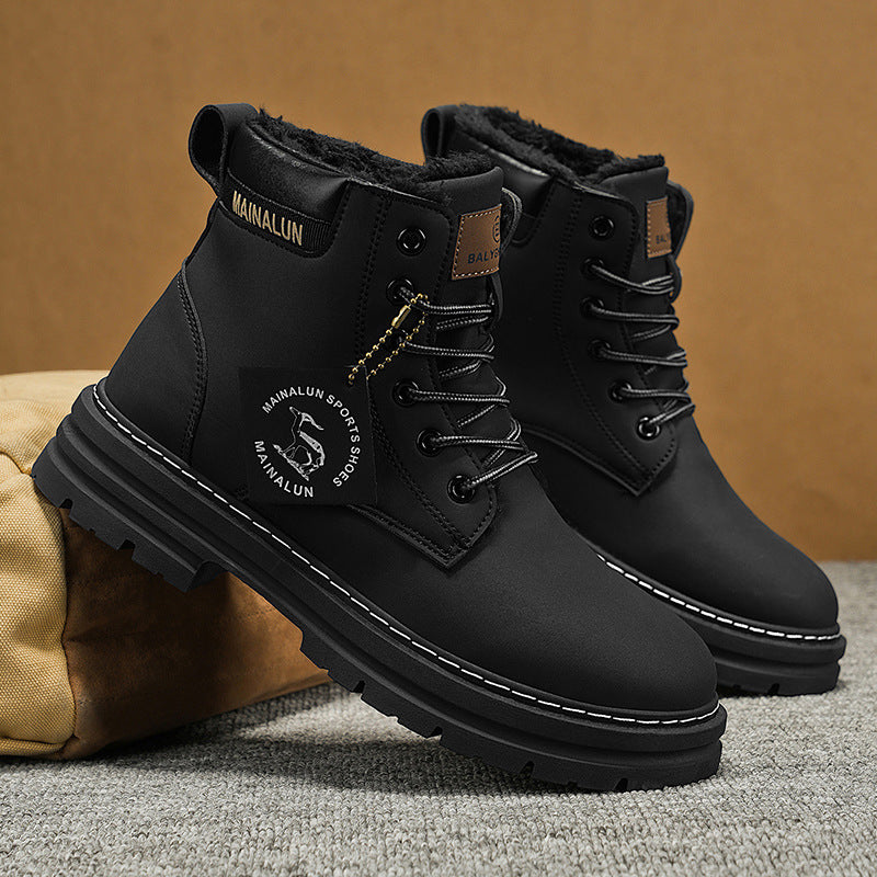 Mens Snow Boots with Fleece Lining for Warmth