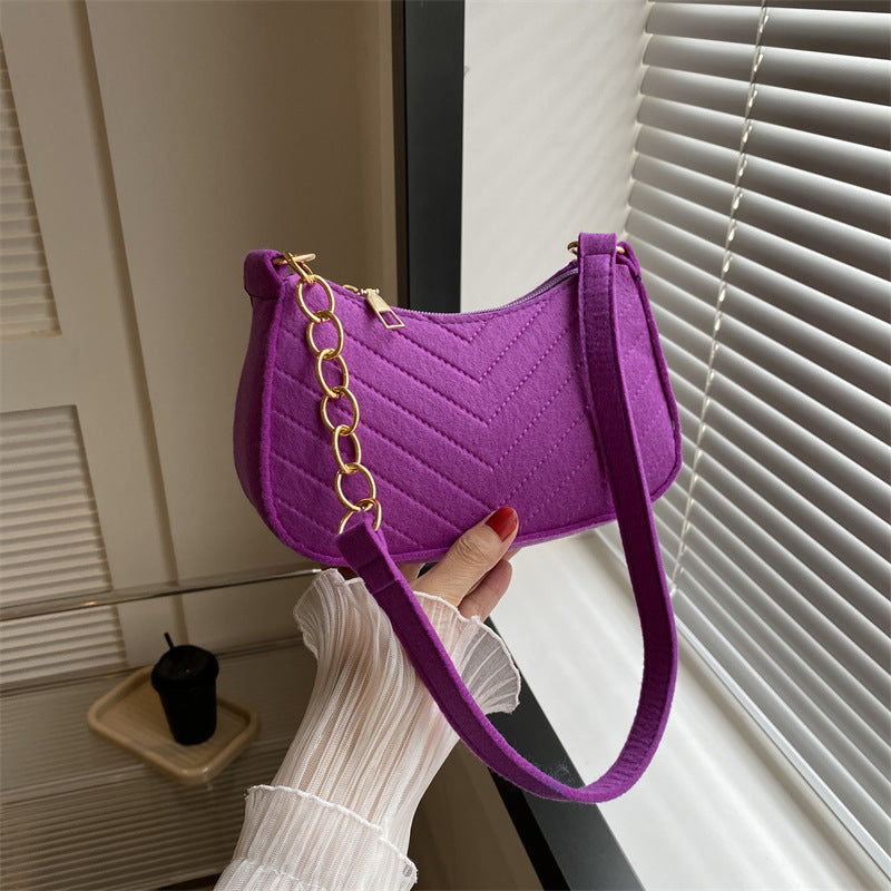 Vintage Felt Crossbody Bag Shoulder for Women