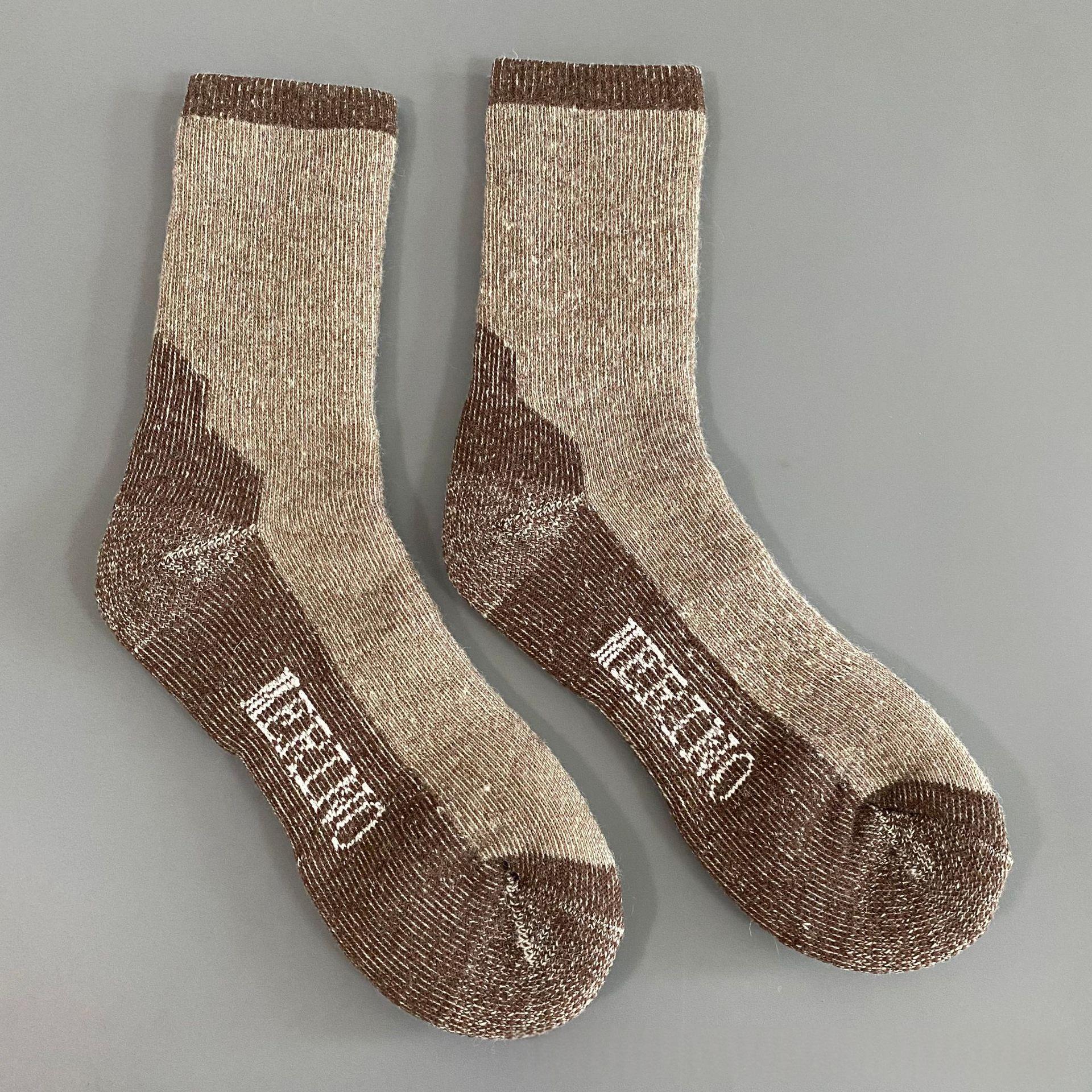 Wool Outdoor Hiking And Mountaineering Thickened Warm Ski Socks For Fall And Winter