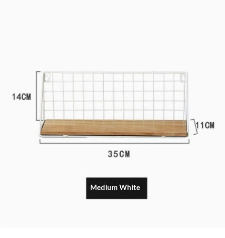 Minimalistisch creatief ijzer draad massief hout plank