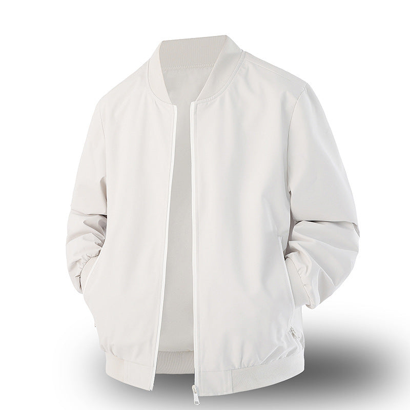 Mens Baseball Jacket Springautumn Trendy Solid Color Relaxed