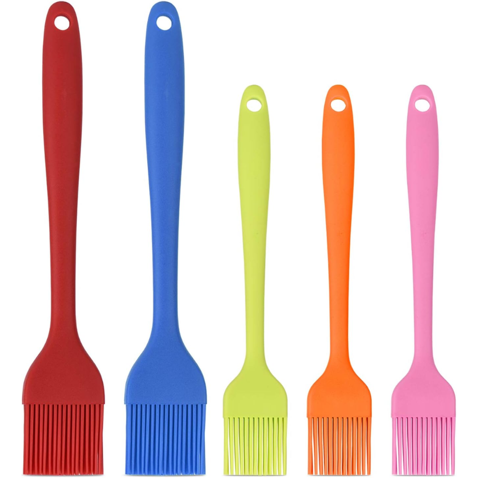 Hhyn 5 Pack Multicolor Silicone Basting & Pastry