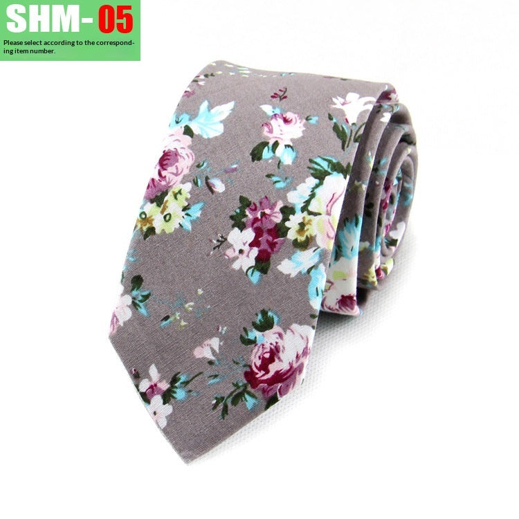 Narrow Casual Patterned Tie for Men