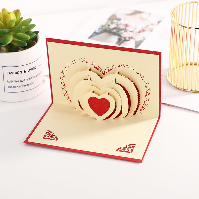 3D Greeting Card Love Tree Creative Valentine's Day