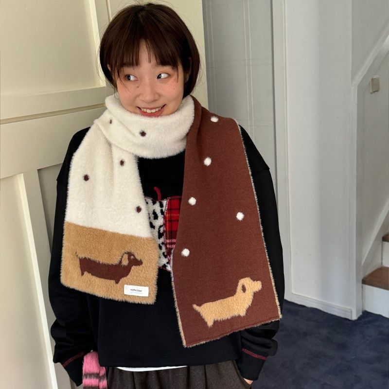 Puppy Gallery Double-Sided Polka-Dot AutumnWinter Scarf For Women