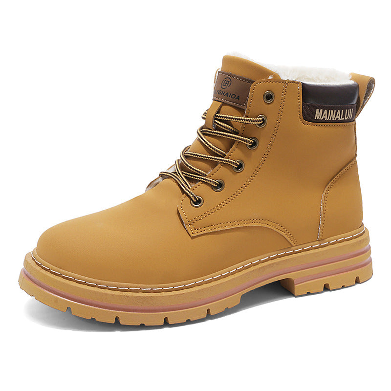 Mens Snow Boots with Fleece Lining for Warmth