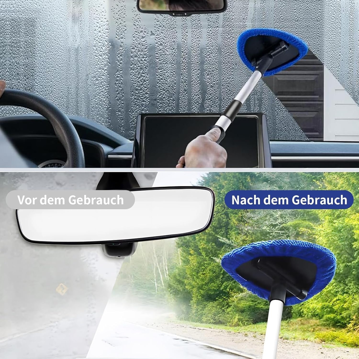 7 delig auto schoonmaak set telescopisch handvat