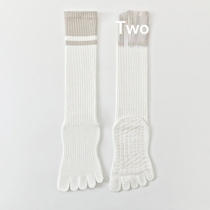 Color-blocked Ankle Cuffs Five-finger Yoga Calf Socks