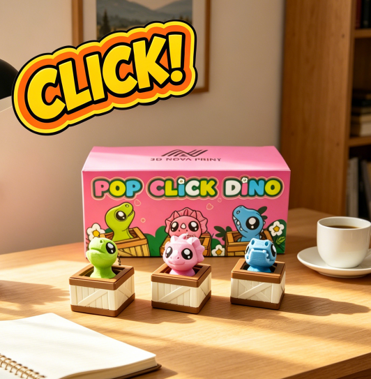 3d bedrukt dino clicker crate voet