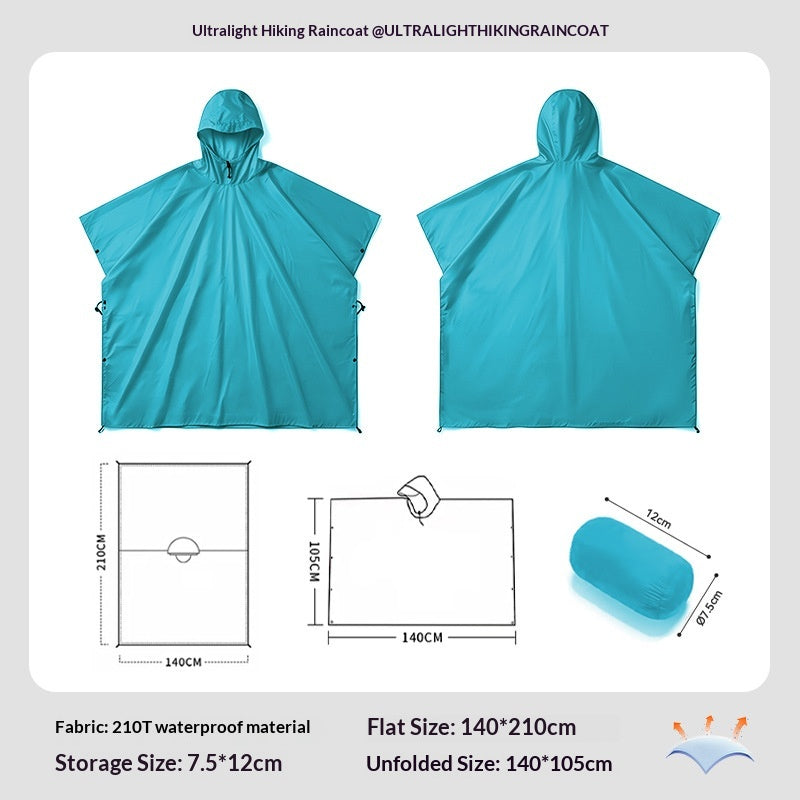 Outdoor Lightweight 3-in-1 Multi-Functional Rain Poncho For Hiking
