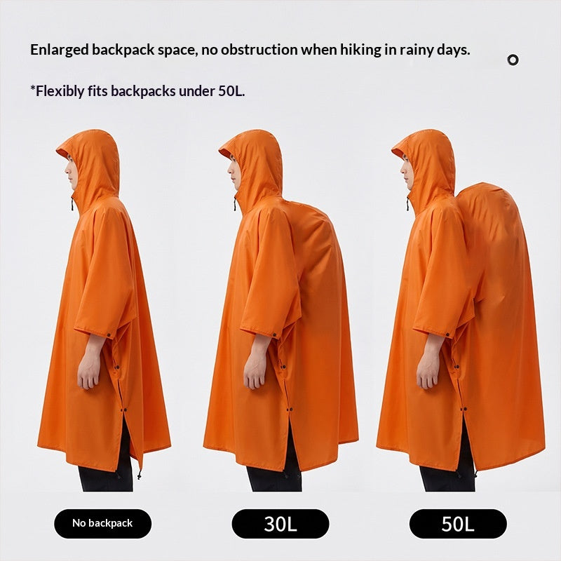 Outdoor Lightweight 3-in-1 Multi-Functional Rain Poncho For Hiking